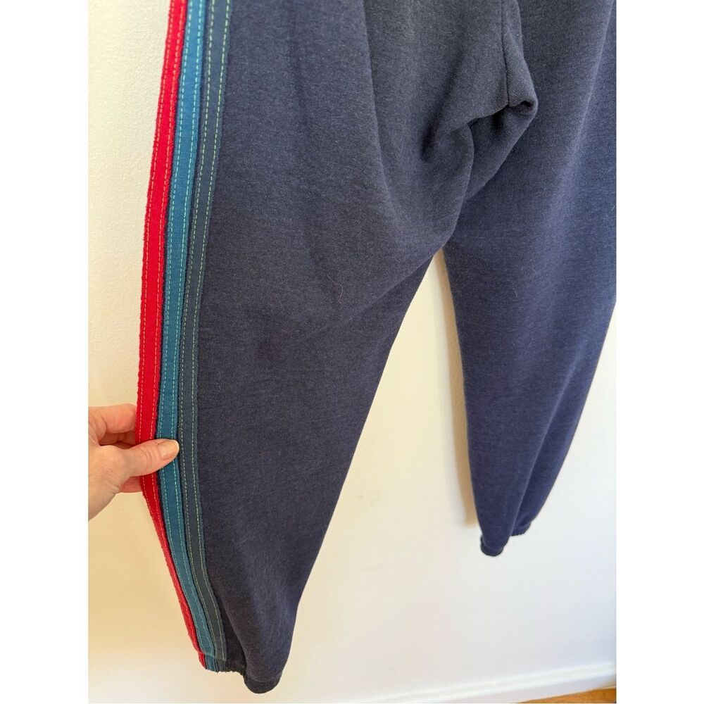 Aviator Nation Five Stripe Rainbow Sweatpants Classic Navy Colorway size Medium - Picture 13 of 15